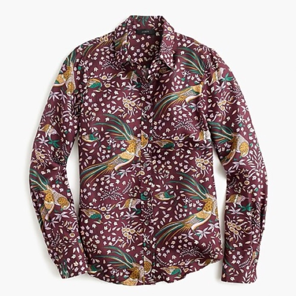 J. Crew Collection Bird of Paradise Shirt Size 4